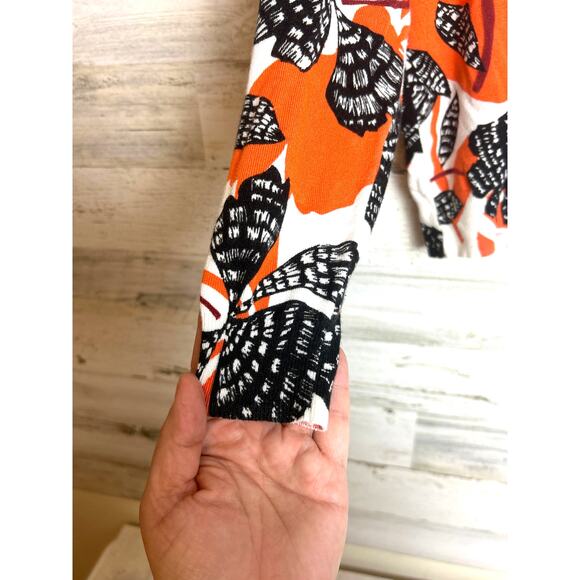 Marks & Spencer 12 orange black button up cardigan long sleeve lightweight boho - Picture 5 of 6